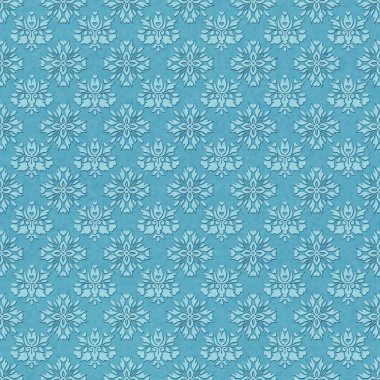 Dikişsiz soluk yeşil Şam desen