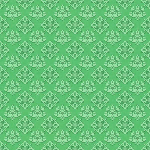 Seamless Bright Green Damask Pattern — Stock Photo, Image