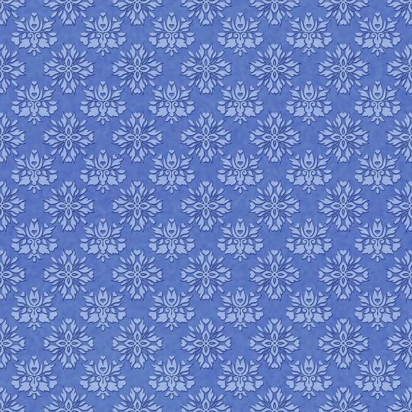 Naadloze Stoffige Blauwe Damast Patroon — Stockfoto