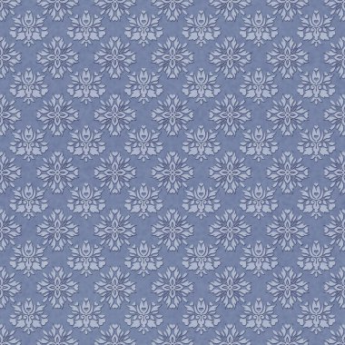 Sorunsuz yumuşak gri mavi Damask deseni