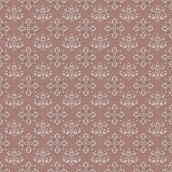 Seamless Soft Brown Damask Pattern — Stock Photo, Image