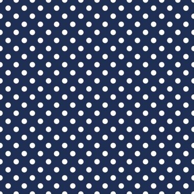 Dikişsiz Donanma mavi ve beyaz Polkadot desen