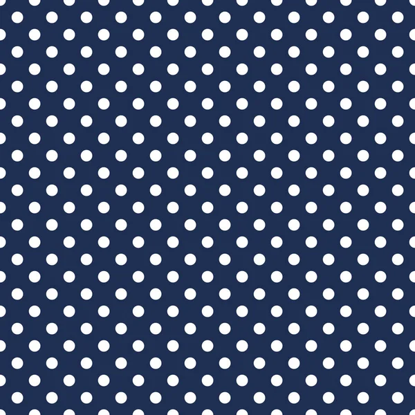 Bezszwowe Navy Blue Biały Wzór Polkadot — Zdjęcie stockowe