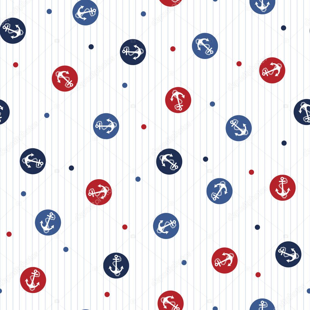 Seamless Scattered Anchors Pattern