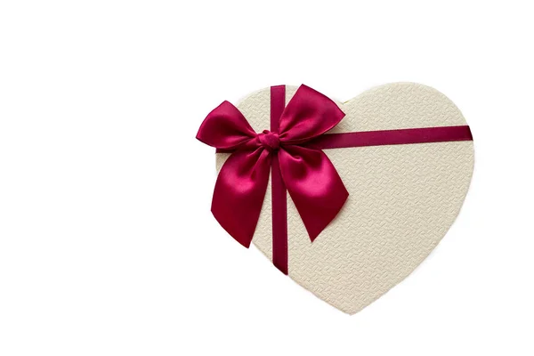 Gift Box Form Heart White Background Box Heart Box Form — Stock Photo, Image