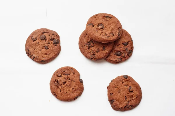 Galletas Con Vista Superior Chocolate —  Fotos de Stock