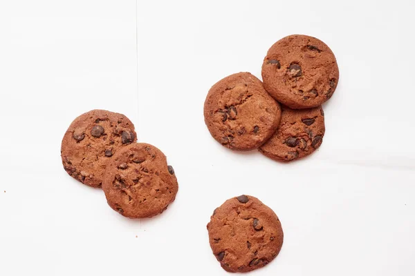 Biscuits Avec Vue Dessus Chocolat — Photo