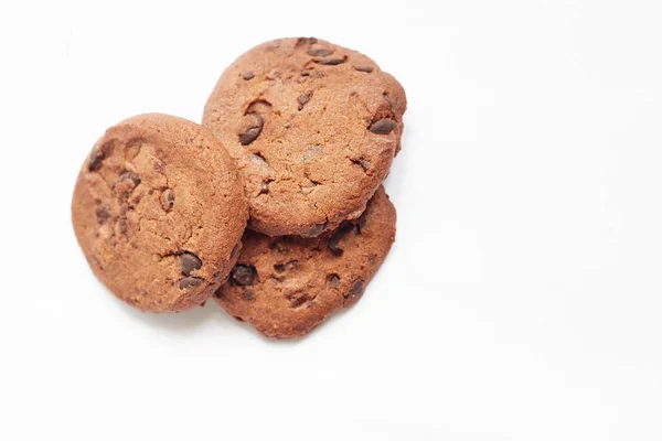 Cookie Aux Pépites Chocolat Isolé Sur Blanc — Photo