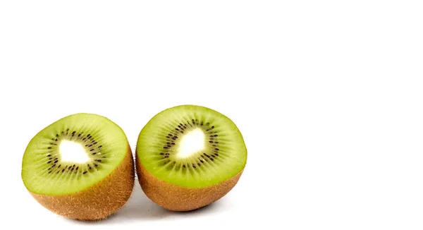 Kiwi Vit Bakgrund Kiwi Isolerad Vit Bakgrund Färsk Kiwi Vit — Stockfoto
