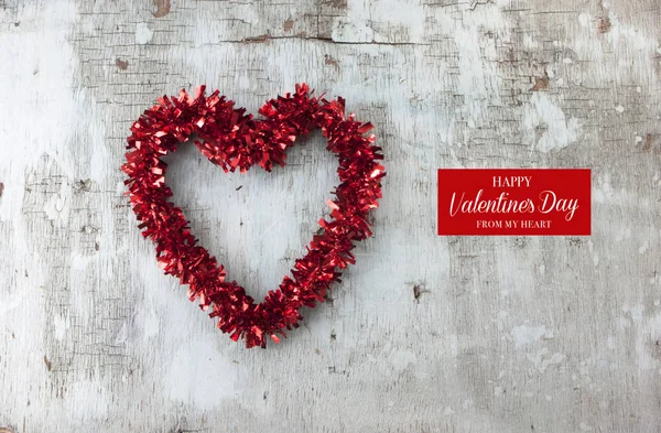 San Valentino Retro Vista Dall Alto Oggetti Decorativi Legno Love — Foto Stock