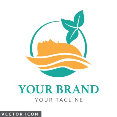 Güzellik Salonu Logo Şablonu, Kadın Yüz Silueti, Spa Logosu, Güzellik Hizmetleri