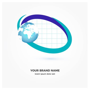 çerçeve simgesine sahip dünya, vektör illüstrasyonu