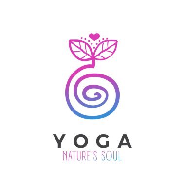 El çizilmiş, yoga Logo vektör tasarım
