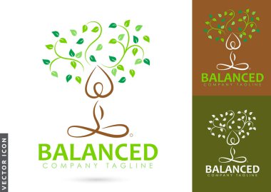 Dengeli Yoga ağacı Logo Tasarımı