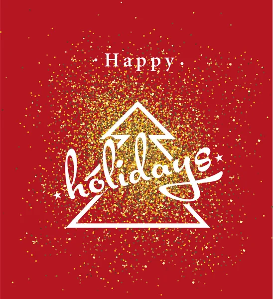 Beautiful Happy Holiday Vector Card Gold Dust — Stock Vector