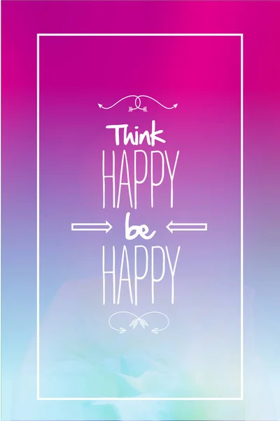 认为快乐是快乐的书信海报 — 图库矢量图片