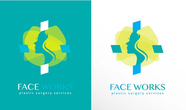 Beauty Salon Logo Template Femme Face Silhouette Spa Logo Beauty — Image vectorielle