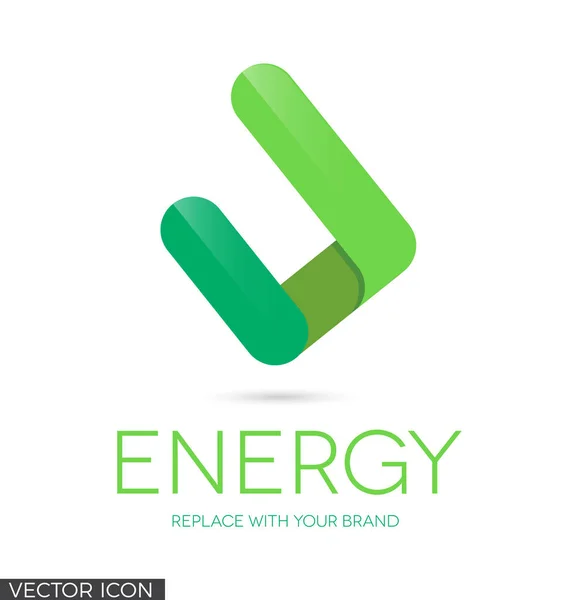 Logo Zelené Energie Vektorová Ilustrace — Stockový vektor