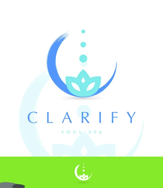 Ilustração Digital Logotipo Com Flor Lótus Clarificar Letras — Vetor de Stock