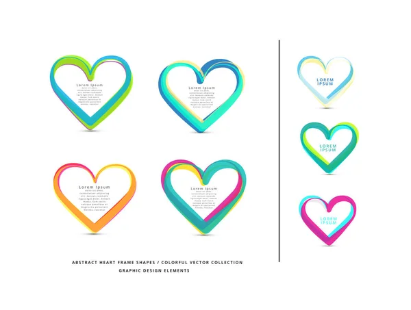 Vector Resumen Corazón Corazón Elementos Colección — Archivo Imágenes Vectoriales