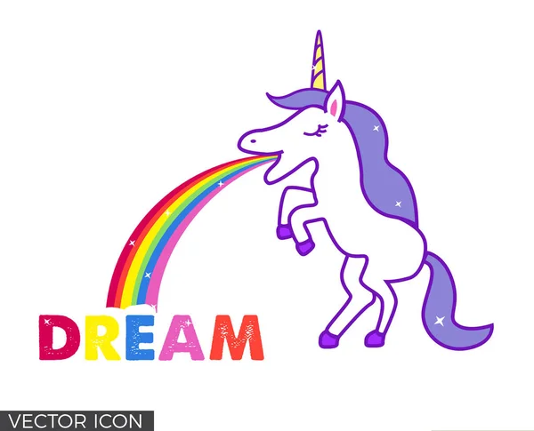 Unicorn Dream Vomit Fantezi Tasarım — Stok Vektör