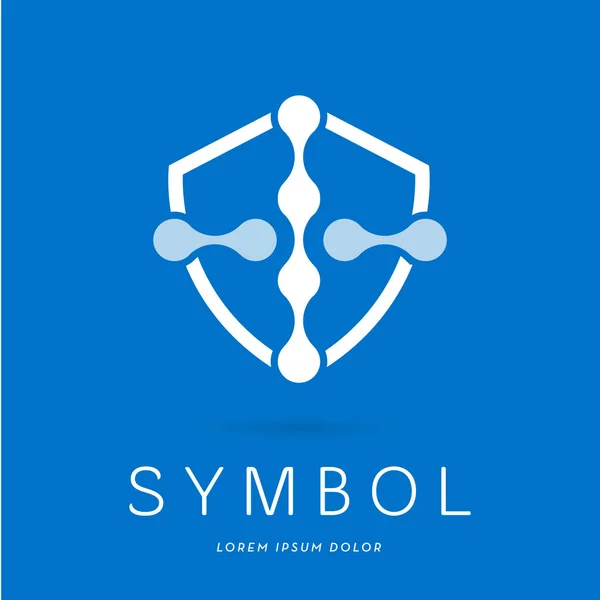 Dijital Illüstrasyon Sembol Harfli Soyut Logo — Stok Vektör