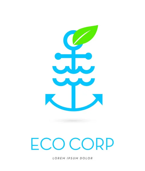 Vector Logo Met Concept Eco — Stockvector