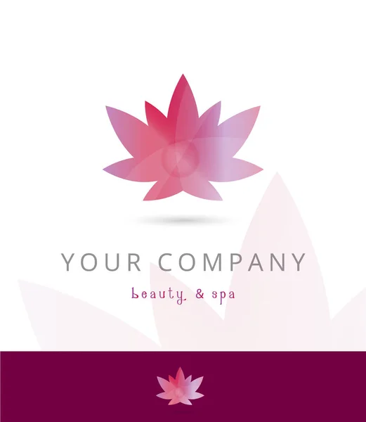 Güzel Lotus Çiçek Logo Tasarım — Stok Vektör