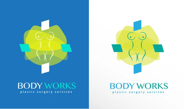 Woman Body Silhouette Abstract Cross Icon Logo — стоковий вектор