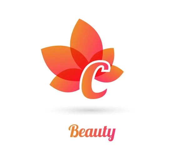 Digitale Illustration Buchstabe Logo Mit Schönheit Schriftzug — Stockvektor