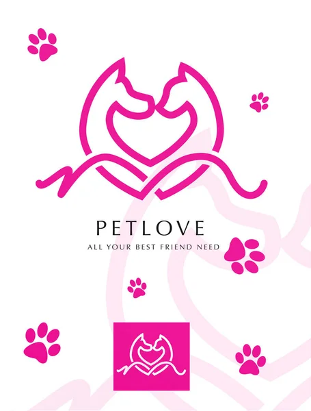 Perros Gatos Logotipo Del Vector Ícono Ideal Para Tienda Profesión — Vector de stock