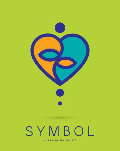 Abstract Yoga Silhouette Incorporated Heart Shaping Yin Telekom Symbol Vector — стоковий вектор
