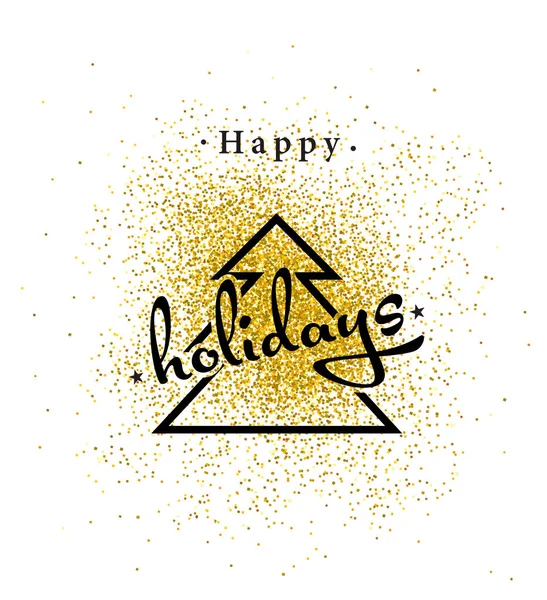 Όμορφη Καλή Διακοπές Διανυσματική Κάρτα Χρυσή Σκόνη — Διανυσματικό Αρχείο