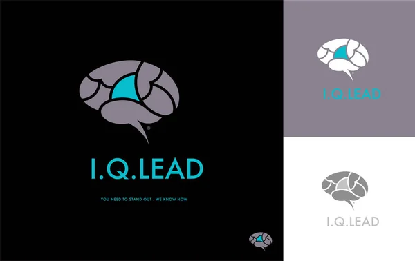 Premium Logo Design Eines Gehirns Mit Einem Hervorgehobenen Teil Der — Stockvektor