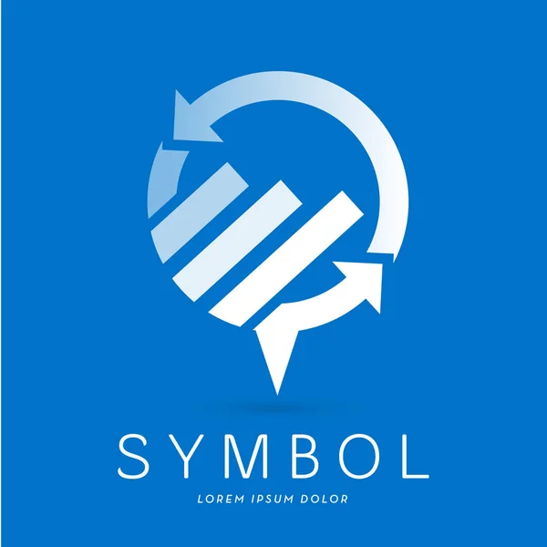 Цифрова Ілюстрація Зростаючий Логотип Діаграми Написанням Символів — стоковий вектор