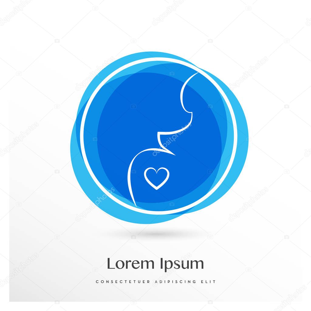 MINIMAL DESIGN OF A PREGNANT WOMAN IN A CIRCLE, GENDER : GIRL