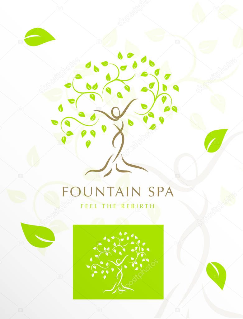 BODY SILHOUETTE INCORPORATED IN TREE , BEAUTIFUL VECTOR DESIGN , LOGO