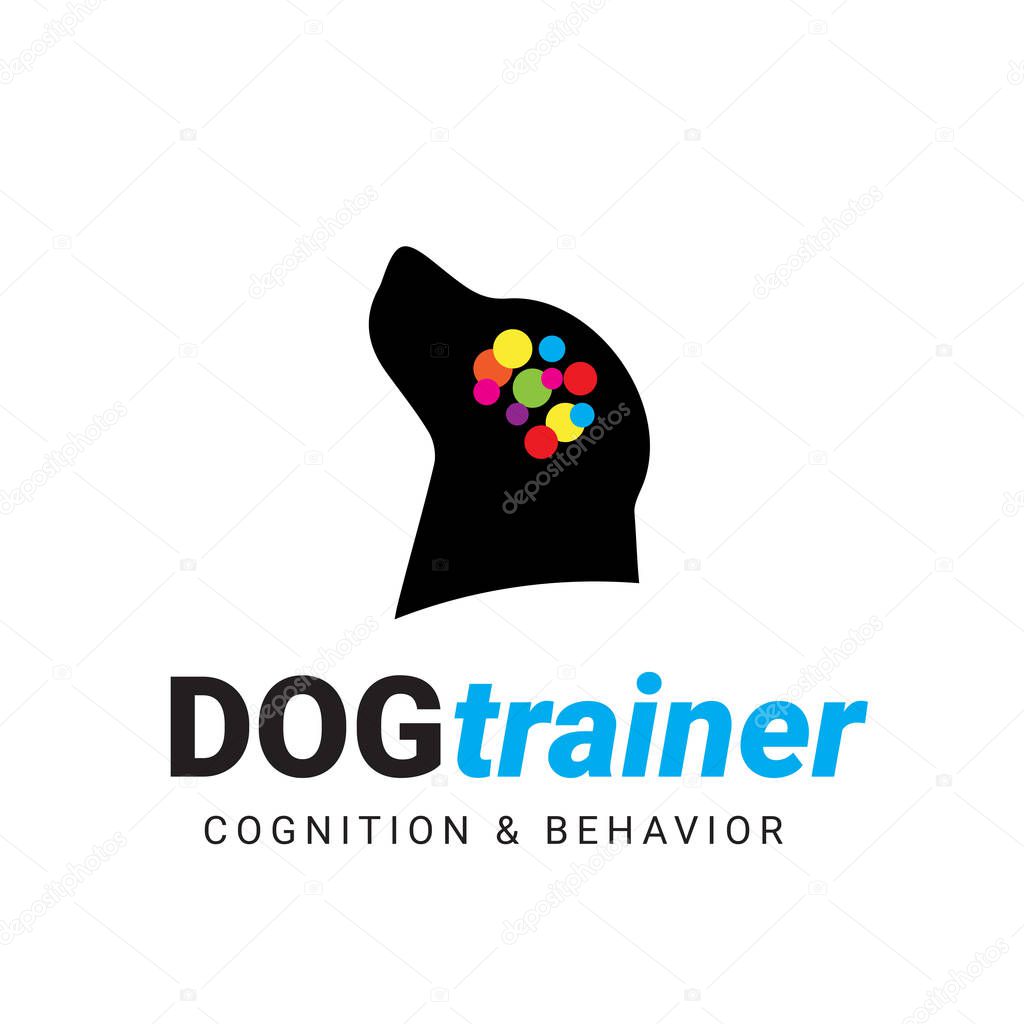 Dog Training Logo. Dog psychology and behavior icon.