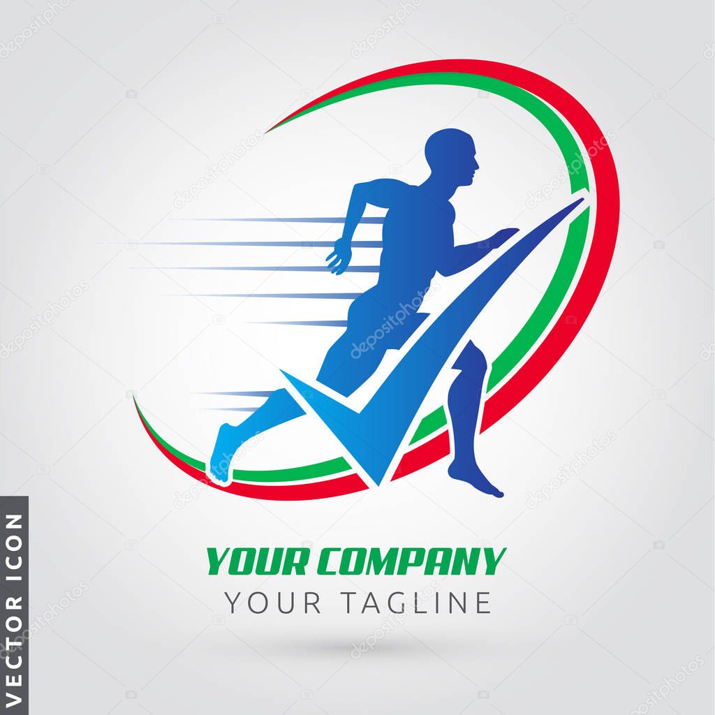 Man Running Silhouette Logo/Icon