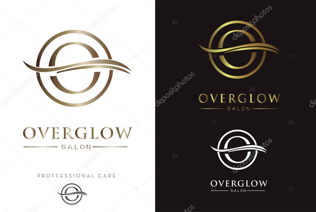 Luxury Gold Monogram O in circle Logo/Icon
