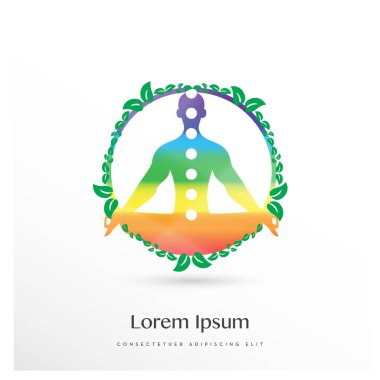 kavram sağlığı yoga ile vektör logosu  