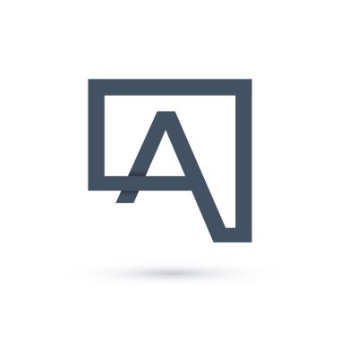 Beyaz arkaplanda a ve f harfleri geometrik logo