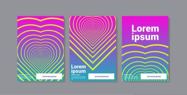 Minimal geometrik parlak renkler arka plan şablon seti 