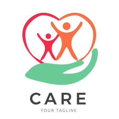 Çocuk Koruma Vektör Logosu, Çocuk evi, Çocuk bakımı Vektör Simgesi 