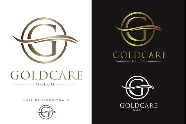 Ilustración Digital Logotipo Oro Con Letras — Archivo Imágenes Vectoriales