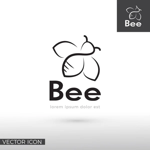 Logotipo Abeja Icono Vector — Vector de stock