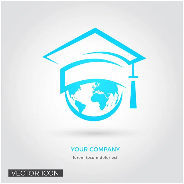 Globe Avec Chapeau Graduation — Image vectorielle