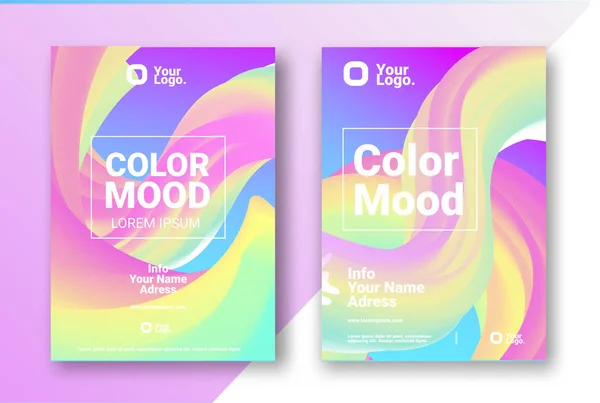 Leuchtenden Farben Parteiplakat Zeitschriftencover Club Nachtflyer Abstrakte Gradienten Wellen Hintergrund — Stockvektor