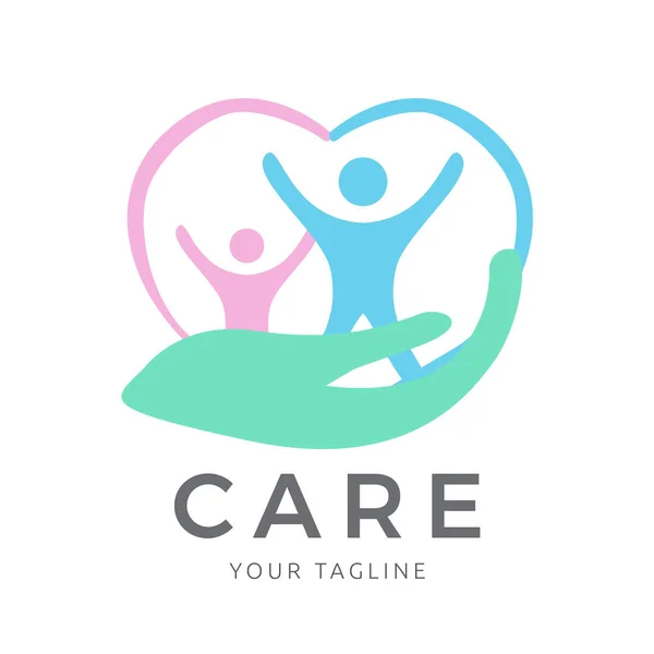 Çocuk Koruma Vektör Logosu, Çocuk evi, Çocuk bakımı Vektör Simgesi 