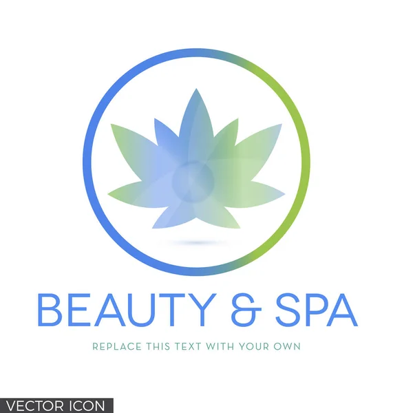 Digitale Illustration Beauty Spa Logo Mit Lotusblume — Stockvektor